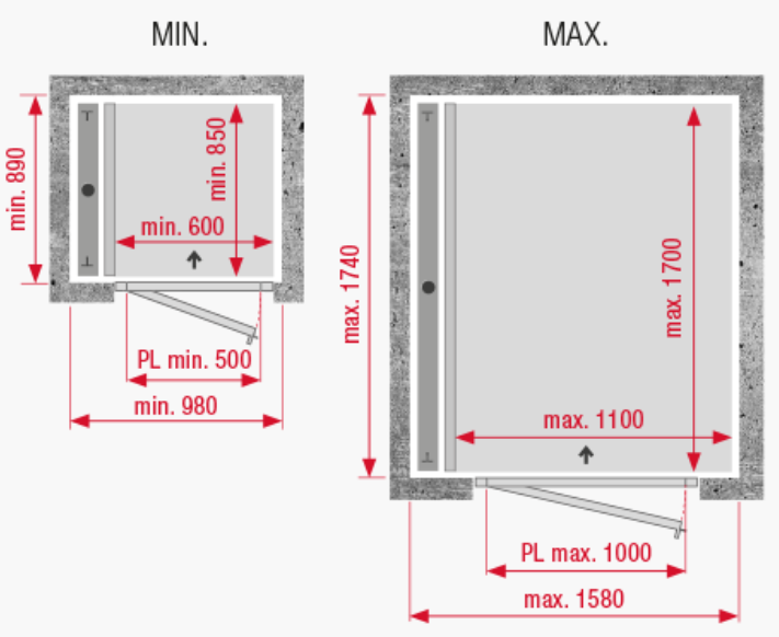 Dimensions Gaine Maçonnée